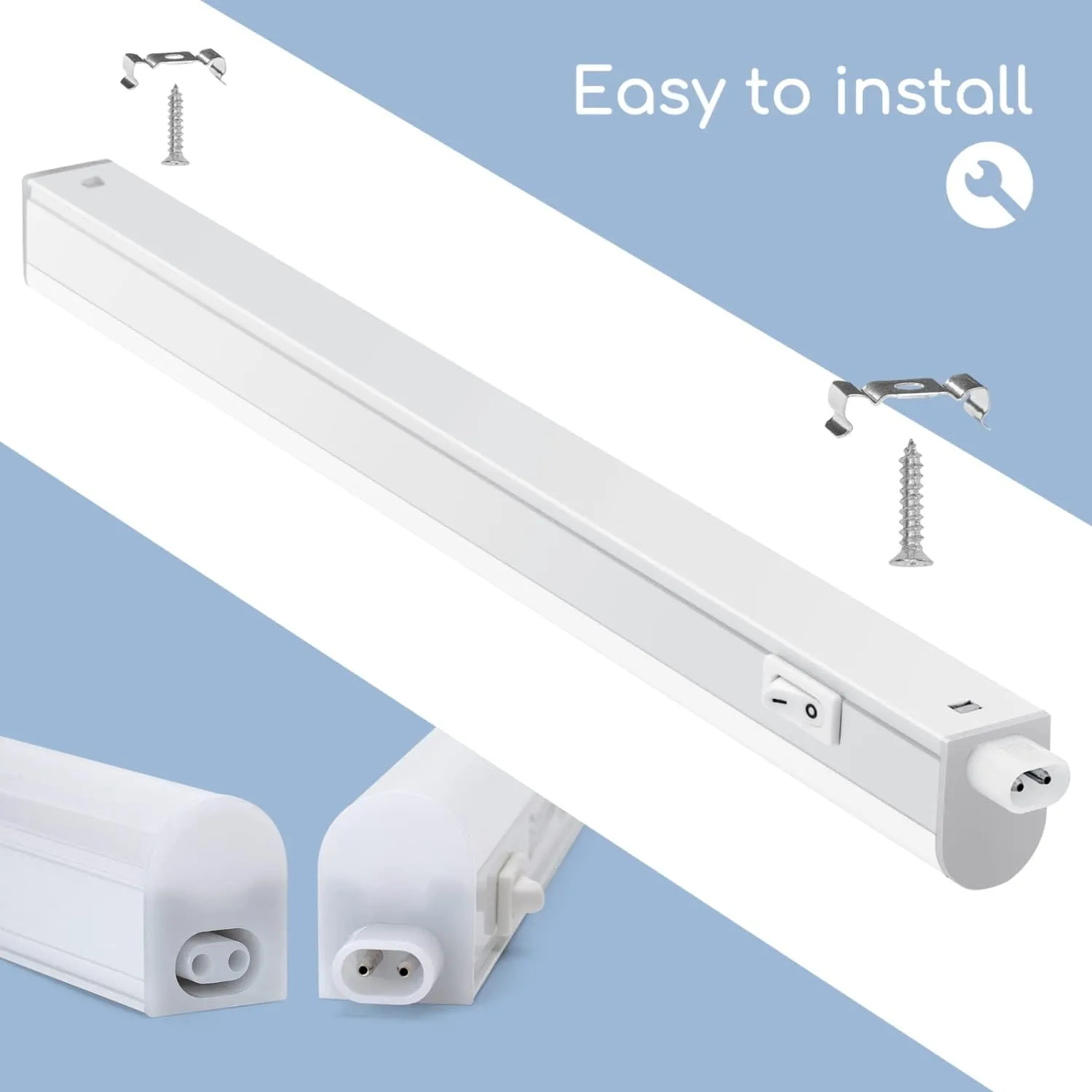 Aigostar Luz LED Cocina con Interruptor 4W 460lm Luces Armarios, Luz blanca cálida 3000K, 230V Regleta LED Bajo Armarios para Co