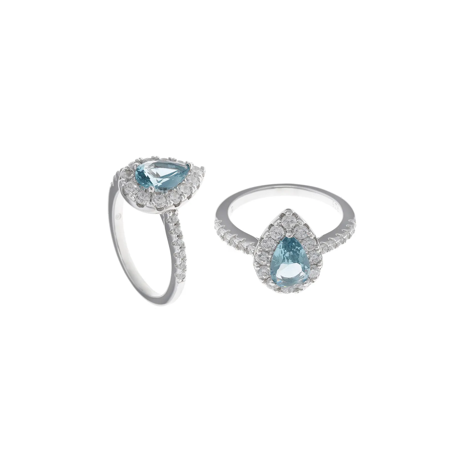 Anillo Plata con Topacio Azul y circonitas