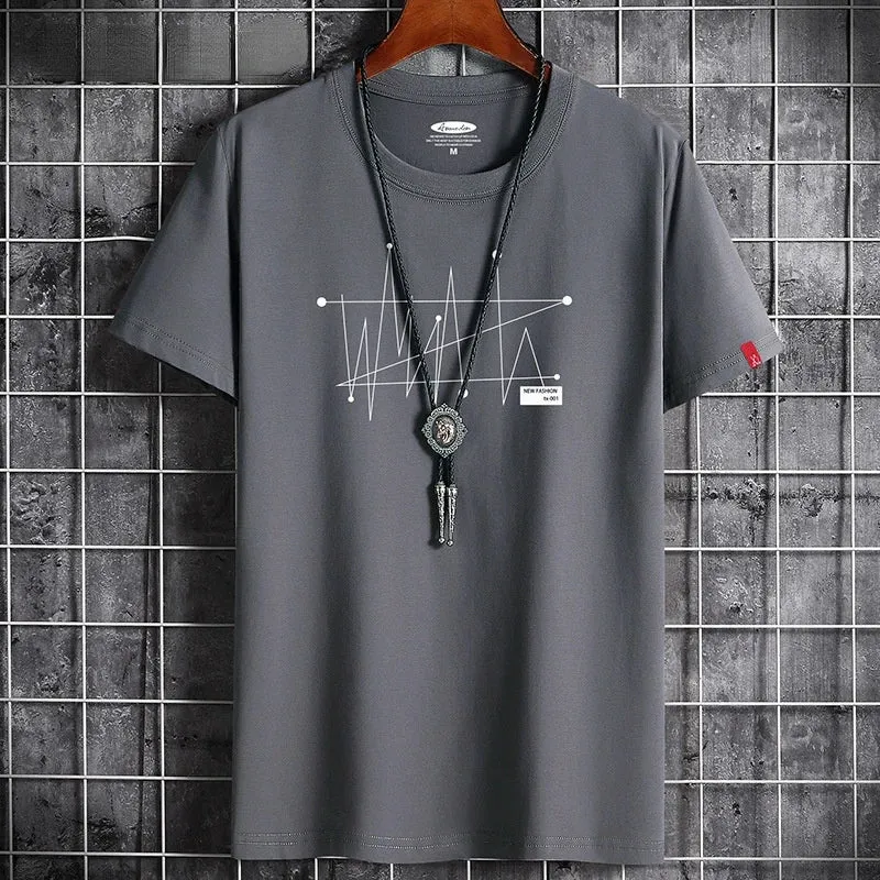 Camiseta de Manga Corta para Hombre Holgada con Gráfico Estampado