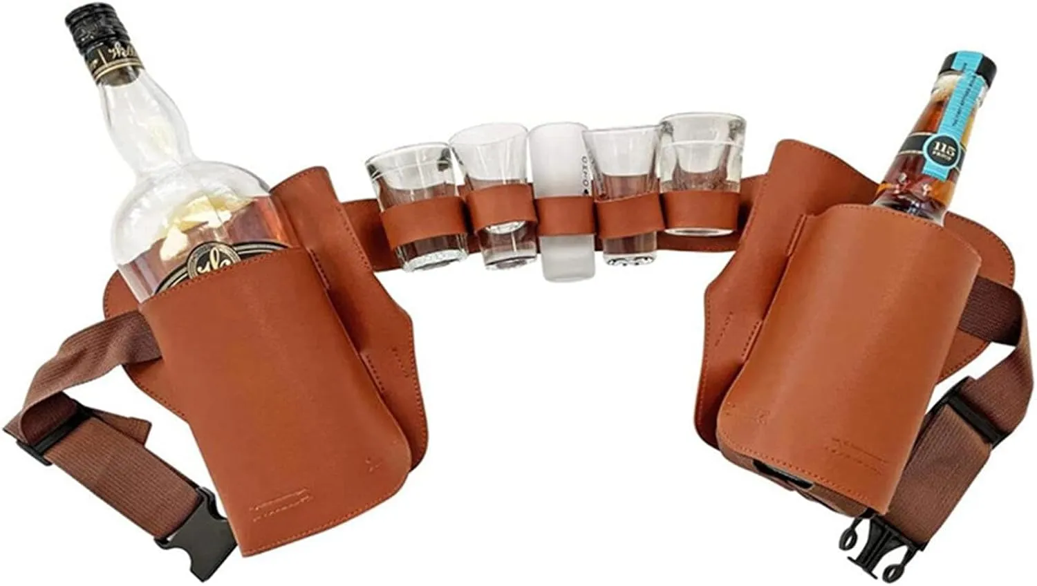 Cinturón de cerveza, soporte de cuero para botellas de cerveza, soporte para cinturón de cerveza, regalos de cerveza a la parril
