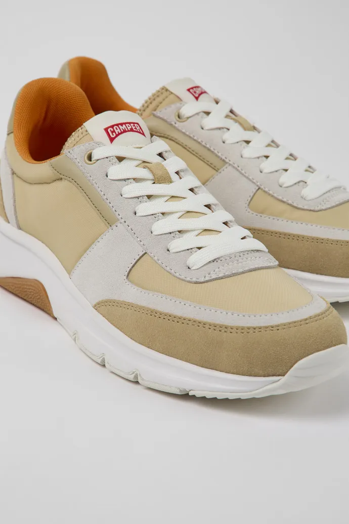 Drift Sneakers de nobuk beige y blancas para hombre