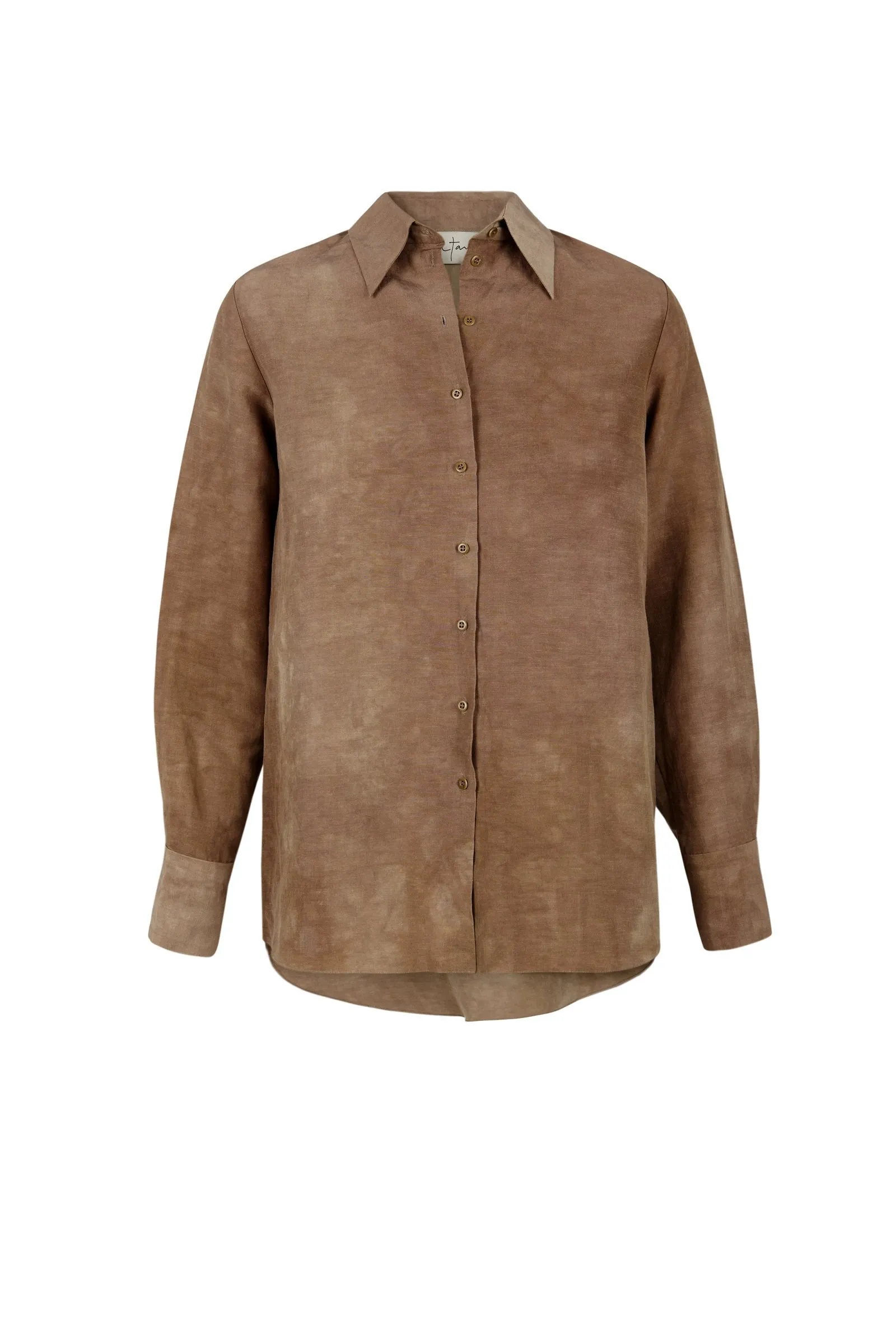 Dune, maltinto linen and silk top