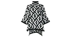 Fendi oversize suéter poncho FF logo negro blanco 