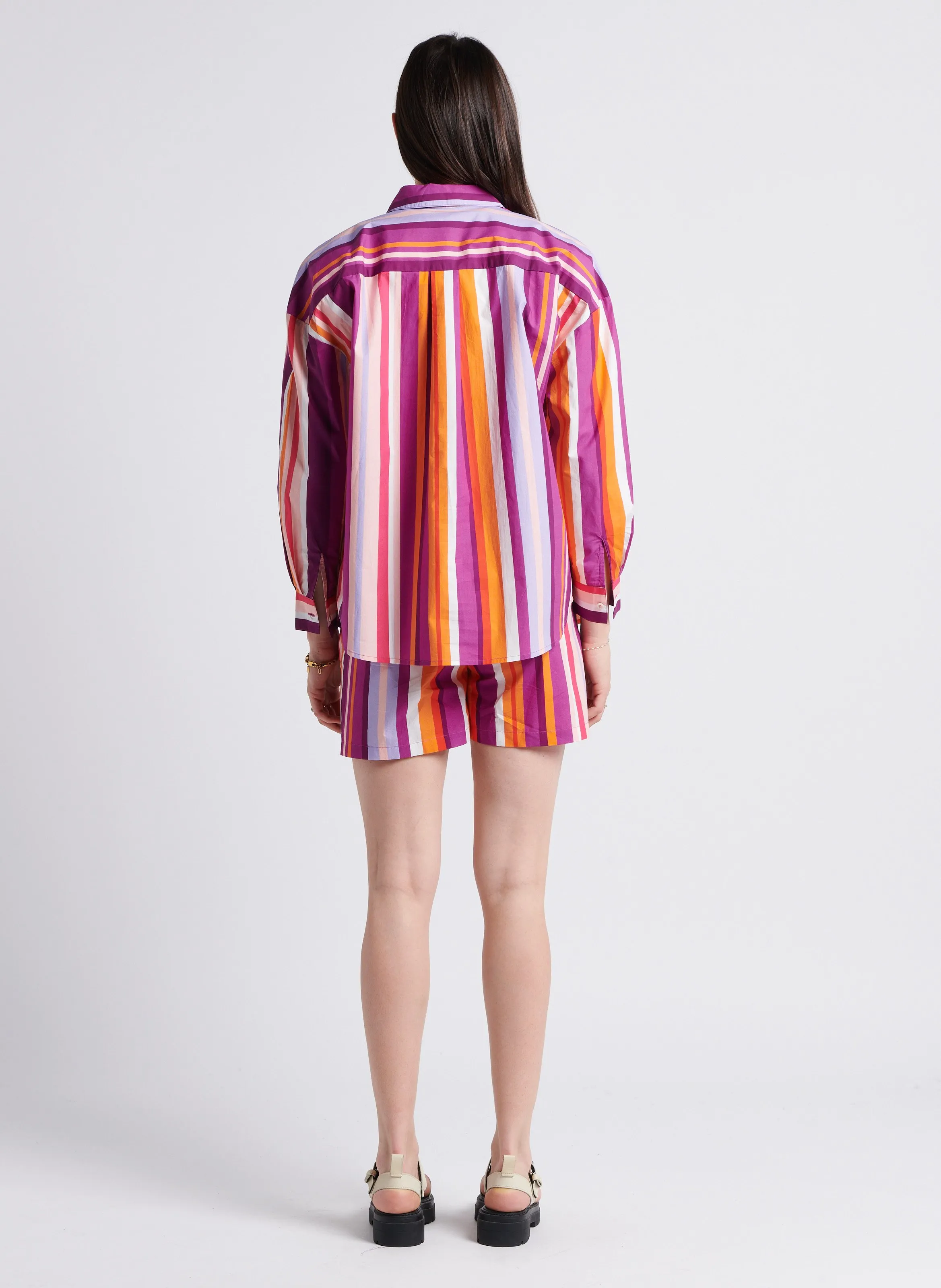 LA PETITE ETOILE COLARI - Camisa holgada de algodón a rayas en multicolor