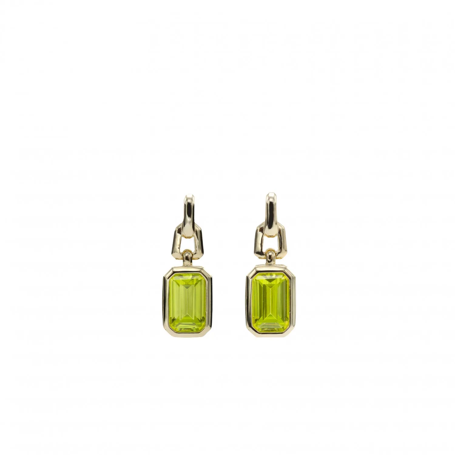 Pendientes con colgantes talla radiante en tono lima