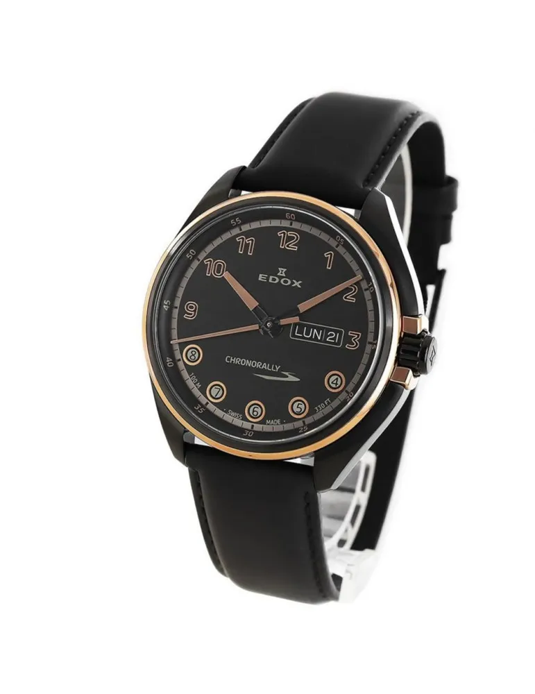 Reloj Edox Swiss Made ChronoRally Hombre Negro 8430137